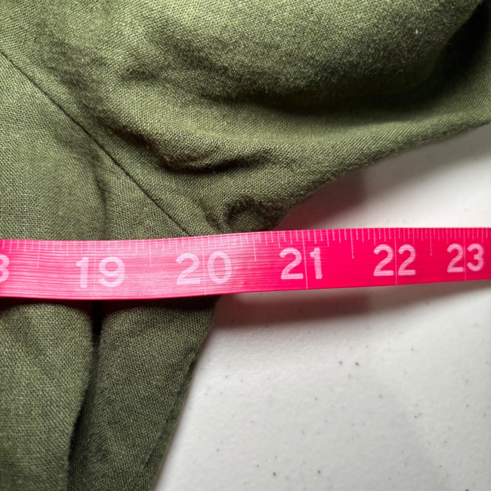 Banana Republic Olive Green Linen Blend Utility Romper Large Petite LP - Picture 8 of 12